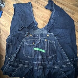 Key Dark Blue Denim Overalls